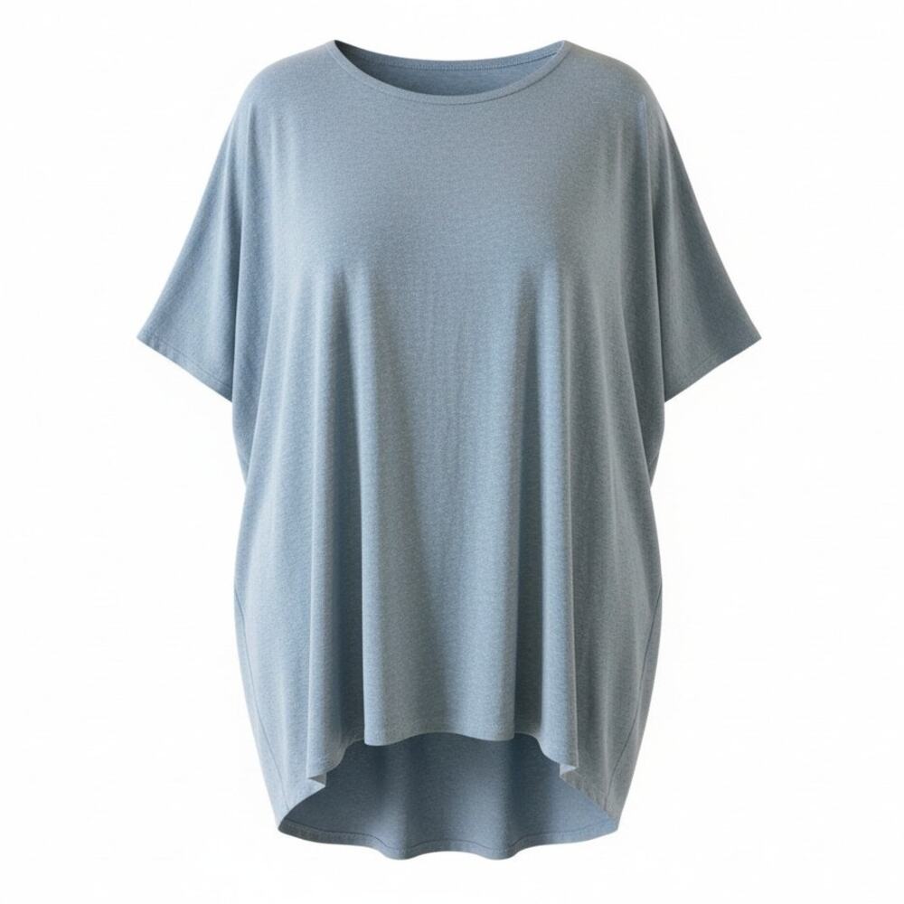 LuLaRoe Gray-Blue T-shirt Scoop Neck Short Sleeve High Low Womens Size XL